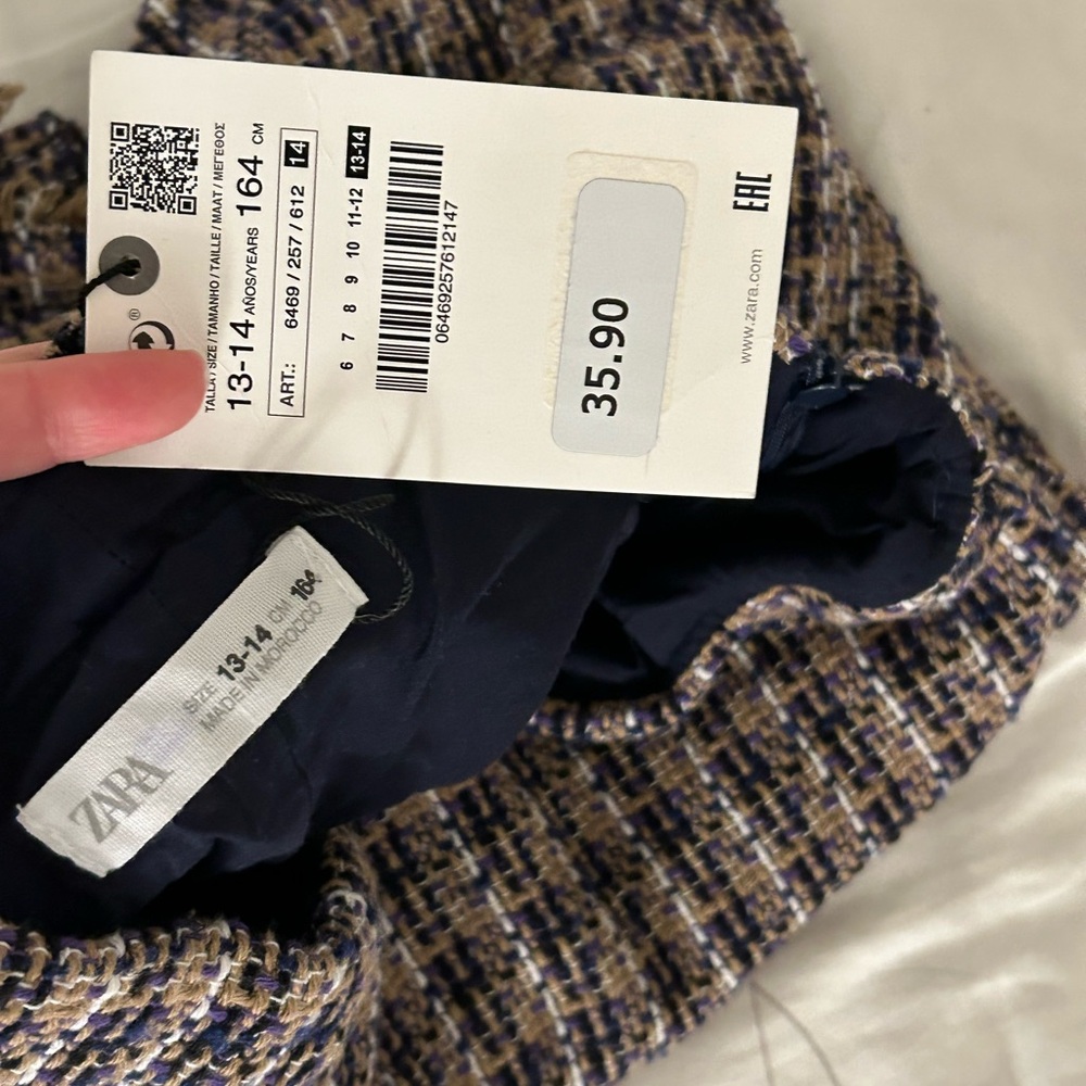 Zara Black and Purple Tweed Skirt - Picture 4 of 9